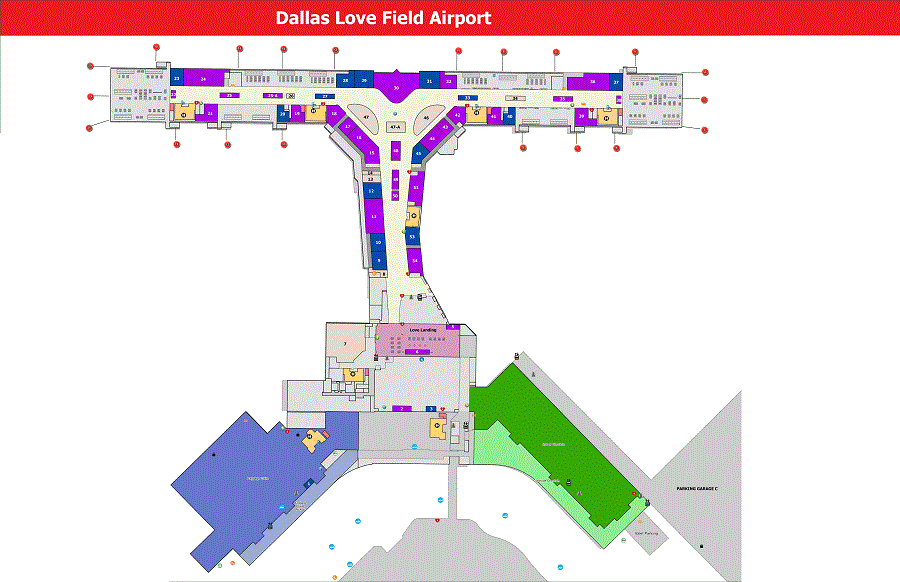Dallas Love Field Airport Southwest Airlines Terminal Map