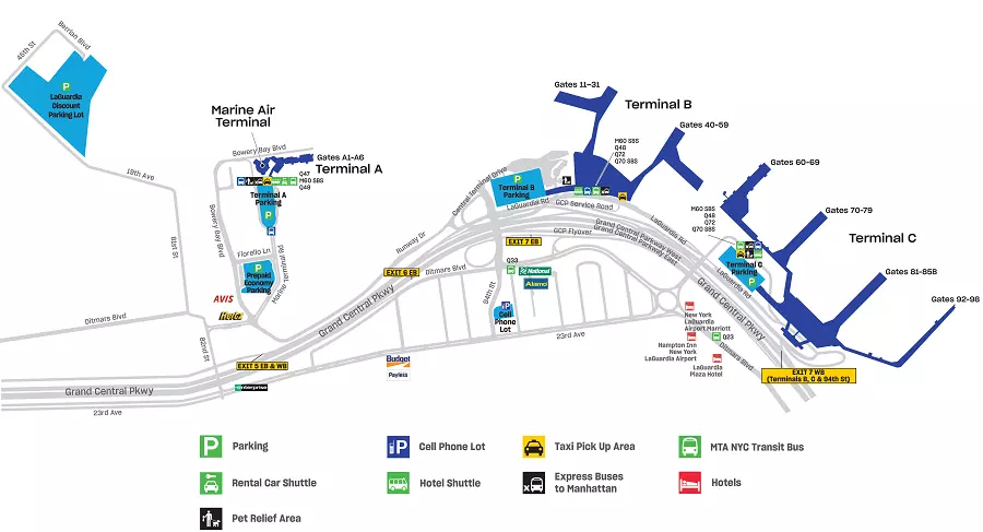 Air Canada Terminal LGA airport Map